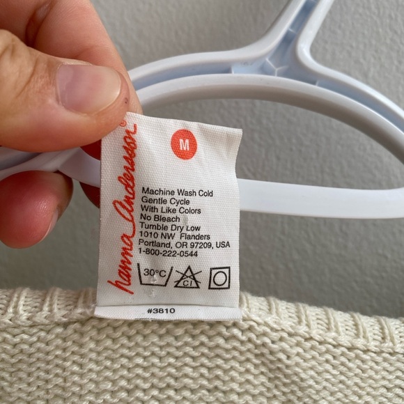 Vintage - Hanna Andersson Cream Knit Floral Pattern Sweater Scalloped Edge - Picture 10 of 10